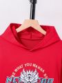Tween Boys' Hooded Sweatshirt With Slogan And Dragon Print