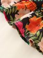 Baby Girl Beautiful Vacation Style Floral Print Short Sleeve Dress