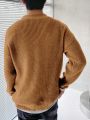 Manfinity Men'S Loose Fit Drop Shoulder Sweater With Contrast Trims