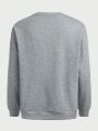 SHEIN Extended Sizes Men'S Plus Size Knit Casual Round Neck Sweatshirt