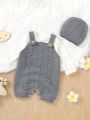 Infant's Twist Knitted Sweater Backless Jumpsuit