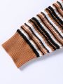 Men's Striped Drop Shoulder Round Neck Sweater
