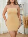 Ladies Plus Size Solid Color Bodycon Skirt