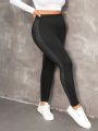 SHEIN Frenchy Plus Size Leggings With Rhinestone Decoration Thermal