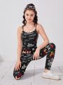 SHEIN Teen Girl Letter Graphic Cami Jumpsuit