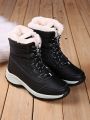 Women's Thermal Short Snow Boots With Laces, Thickened And Fur-lined, Korean Version, Fashionable And Versatile For Winter Casual Wear