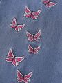 Tween Girl Butterfly Embroidery Flare Leg Jeans
