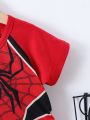 Baby Boys' Spider Print Short Sleeve T-Shirt And Shorts Streetwear Fashion Set