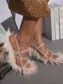 Women's Fashion Furry High Heel Sandals