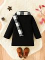 Baby Boy Dual Pocket Single Breasted Coat & Scarf Without Sweater