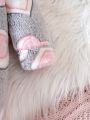 Baby Girls' Love Heart Pattern Hooded Fleece Jumpsuit
