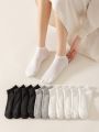 12pairs Solid Ankle Socks