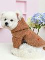 1pc Pet Clothes Dog Cat Clothing Winter Warm Soft Cute Plush Hoodie Jacket For Pet