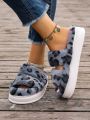 New Arrival 2023 Comfortable Leopard Print Plush Slippers, Home Indoor Leisure Slippers With Thick Fluffy And Fashionable Thick Sole For Fall And Winter Season