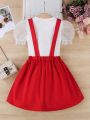 SHEIN Kids FANZEY Toddler Girls' 2pcs/Set Outfit