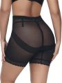 High Waisted Hook-Eye Closure Lace Trimmed Shorts With Butt-Lifting Effect