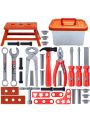 39pcs Kids' Toolbox Set: Diy Repair Tool Kit For Toddlers With Toy Drill, Screwdriver, Etc. For Indoor Parent-child Interaction And Birthday Gift