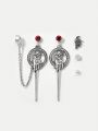 Game of Thrones X SHEIN 1set Vintage Metallic Ear Cuff & 1pair Stud Earrings & 1pair Dangle Earrings
