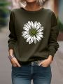 Floral Graphic Drop Shoulder Sweatshirt