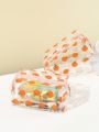 1pc Portable Transparent Waterproof Toiletry Bag With Fruit Print For Travel