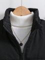 Tween Girl 1pc Zip Up Sleeveless Puffer Vest Coat