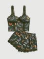 ROMWE Fairycore Butterfly Print Cami Top & Shorts Women's Home Wear Set