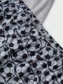 Men'S Soccer Printed Short Sleeve T-Shirt And Long Pants Homewear Set
