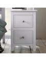 Merax 2 Drawers Solid Wood Nightstand End Table in White