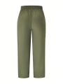 Plus Size Solid Colored Casual Pants