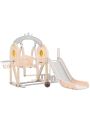 Merax Toddler Slide and Swing Set 5 in 1, Kids Playground Climber Slide Playset with Basketball Hoop Freestanding Combination for Babies Indoor & Outdoor