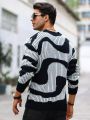Manfinity Men'S Wave Striped Long Sleeve Sweater