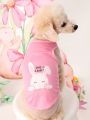 PETSIN 1pc Easter Pink Pet Rabbit Letter Print Pet Vest For Cats And Dogs