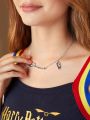 HARRY POTTER X SHEIN 3d Broomstick Shaped Silver Pendant Necklace