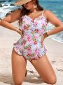SHEIN Swim Mod Plus Size Floral Printed One-Piece Swimsuit