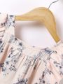 Fashionable Baby Girls' Printed Ruffled Hem Dress