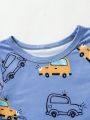 Baby Boy Long Sleeve Car Printed Bodysuit And Pants Homewear Set