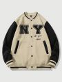 ROMWE Prep Men's College Style Jacket With Letter Printing