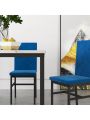 Dining Table Set for 4, Modern Kitchen Table and Chairs for 4, 5 Piece Dining Room Table Set Chairs for Small Spaces, Apartment, White+Blue