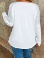 SHEIN LUNE Long Sleeve T-shirt With Glitter Detailing
