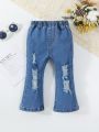 Baby Girl Ripped Flare Leg Jeans