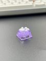 1pc Cute Anti-scratch Translucent Purple Abs Resin Cat Paw Design Keycap For Mechanical Keyboards Decoration