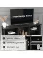 TV Stand Storage Media Console Entertainment Center, wihout Drawer, Traditional Black