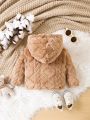 Baby Girl Letter Embroidery Fuzzy Hoodie