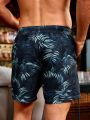Men's Tropical Print Beach Shorts