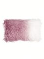 1pc Imitation Lambswool Solid & Ombre Pillow Cover, Multicolor Available, No Pillow Core