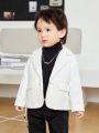 SHEIN Baby Boys' Solid Textured Collared Coat