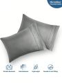 Lux Decor Collection Pillow Cases - Set of 2 Brushed Microfiber  Pillow Covers - Envelop Closure Breathable Pillowcases