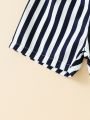 Baby Boys' Everyday Casual Denim Printed Striped Shorts 3pcs/Set