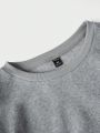 SHEIN Extended Sizes Men'S Plus Size Knit Casual Round Neck Sweatshirt