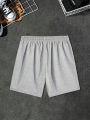 Manfinity Men's Plus Size Drawstring Waist Shorts With Slanted Pockets